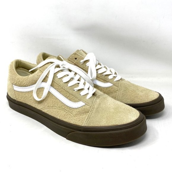 VANS Old Skool Hairy Suede Khaki Shoes For Men Low Top Skate Custom VN0005UAKHK - Picture 2 of 9